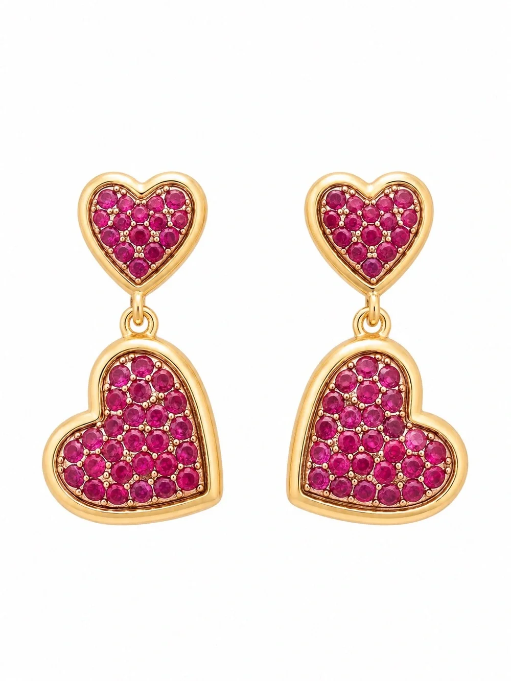 Kate Spade With All My Heart Pavé Drop Earrings in red.